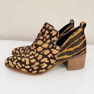 1.STATE Idania 2 Ankle Bootie Cow Hair Animal Print Size 10